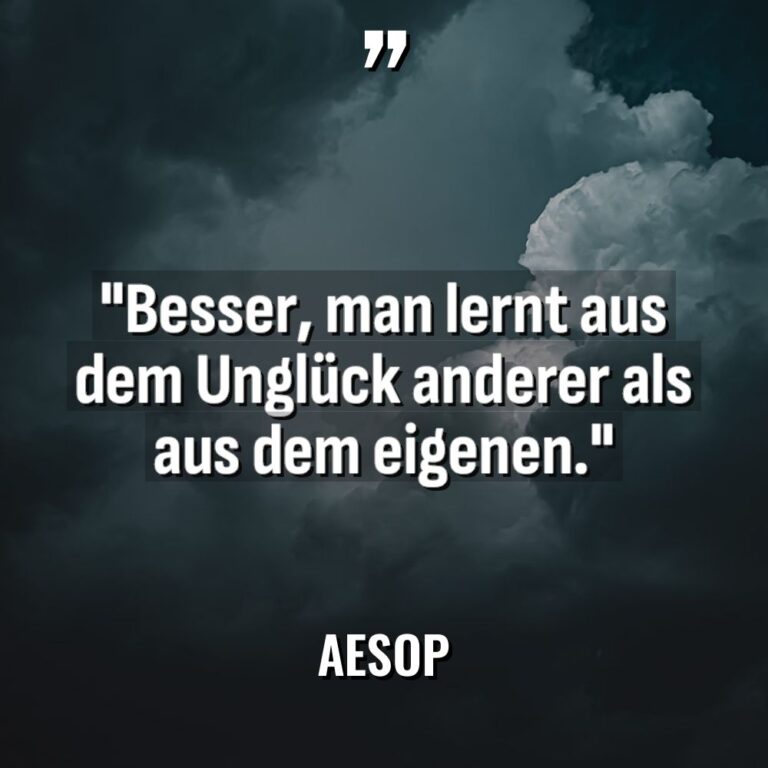 „Besser, man lernt aus dem Unglück anderer als aus dem... - Aesop Zitate