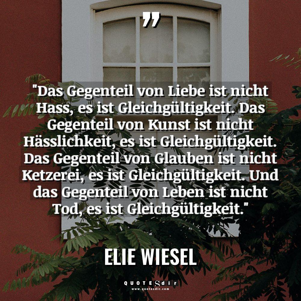 Zitate - Elie Wiesel - „Das Gegenteil von Liebe ist nicht Hass, es ist Gleichgültigkeit.... „Das Gegenteil von Liebe ist nicht Hass, es ist Gleichgültigkeit.... - Elie Wiesel Zitate