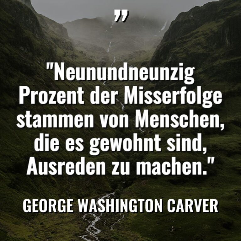 „Neunundneunzig Prozent der Misserfolge stammen von Menschen, die es gewohnt... - George Washington Carver Zitate
