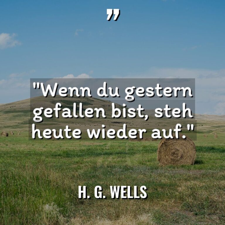 „Wenn du gestern gefallen bist, steh heute wieder auf.“ - H. G. Wells Zitate