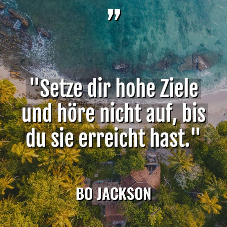 „Setze dir hohe Ziele und höre nicht auf, bis du... - Bo Jackson Zitate