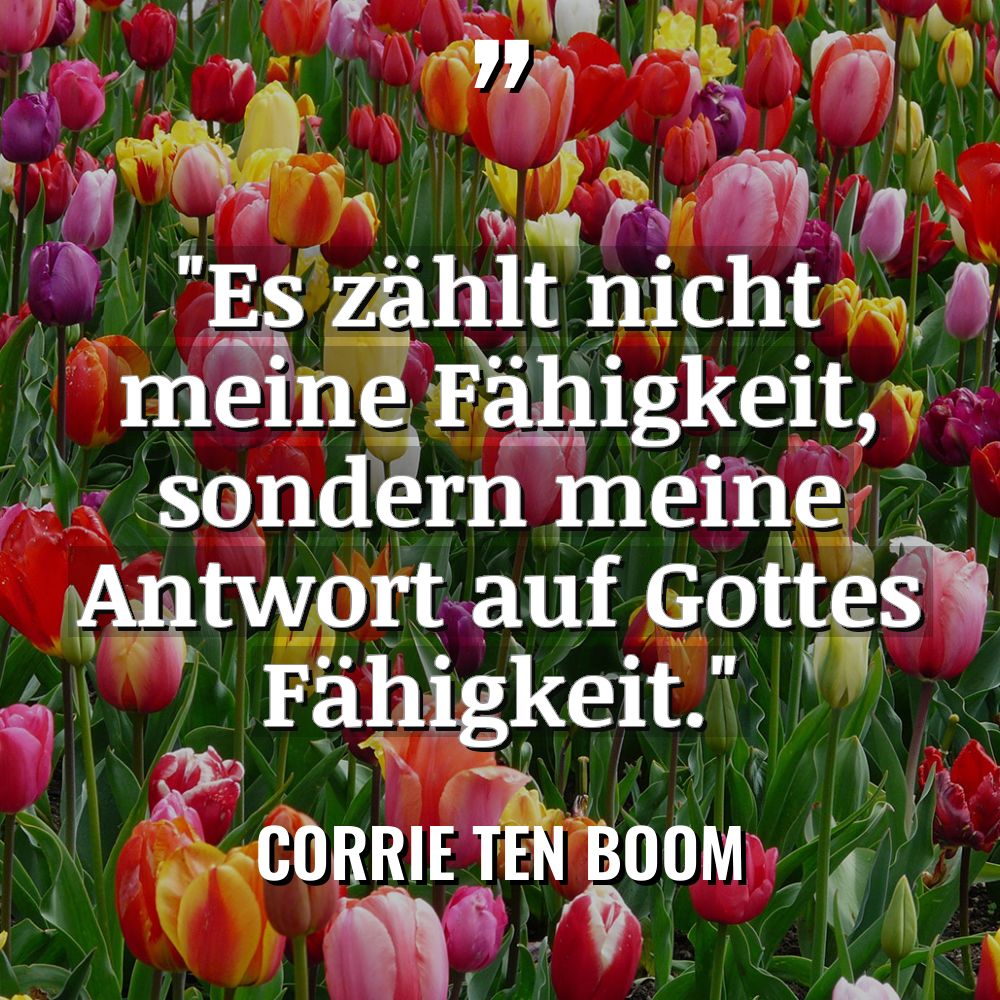 „Es zählt nicht meine Fähigkeit, sondern meine Antwort auf Gottes... - Corrie Ten Boom Zitate