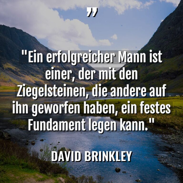 „Ein erfolgreicher Mann ist einer, der mit den Ziegelsteinen, die... - David Brinkley Zitate