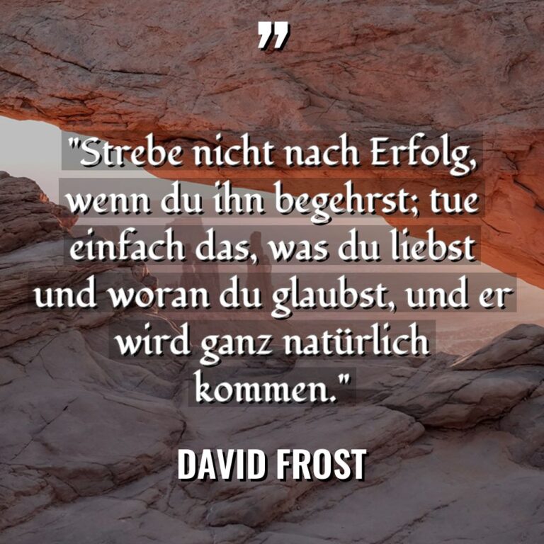 „Strebe nicht nach Erfolg, wenn du ihn begehrst; tue einfach... - David Frost Zitate
