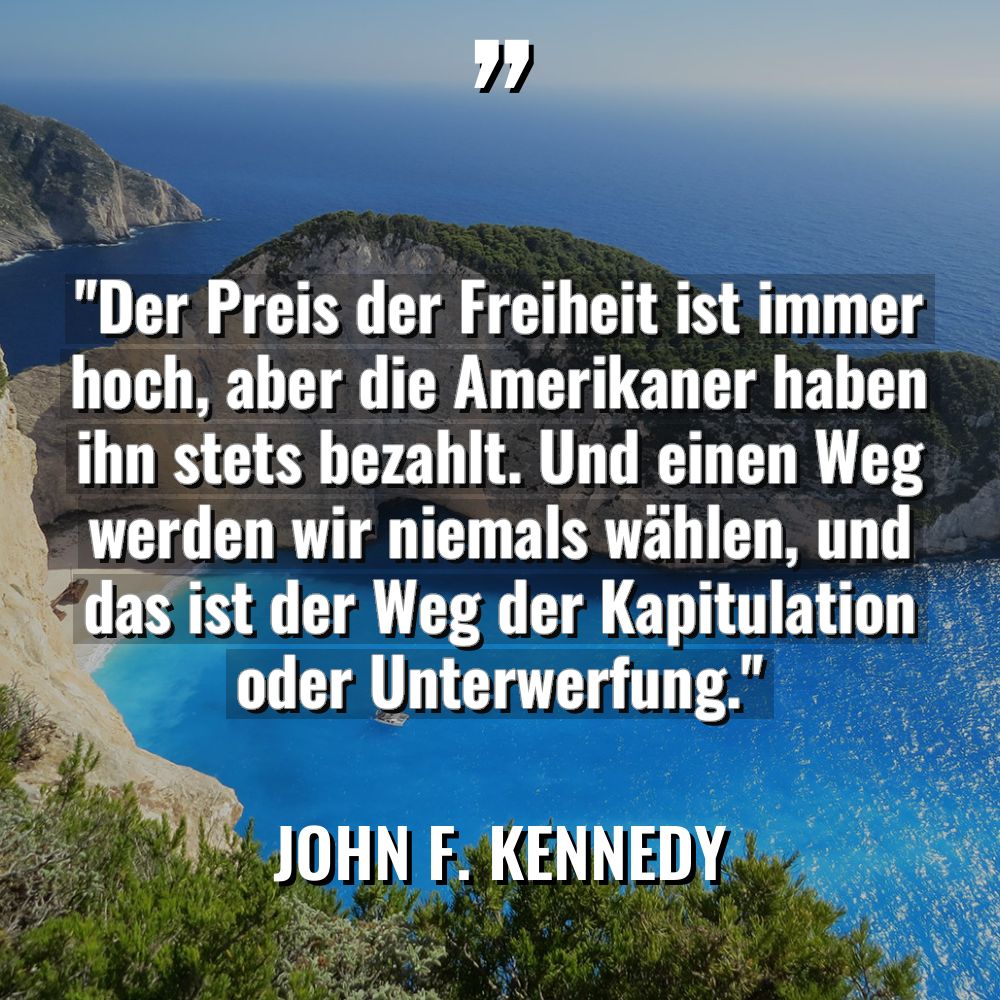 Zitate - John F. Kennedy - „Der Preis der Freiheit ist immer hoch, aber die Amerikaner... „Der Preis der Freiheit ist immer hoch, aber die Amerikaner... - John F. Kennedy Zitate