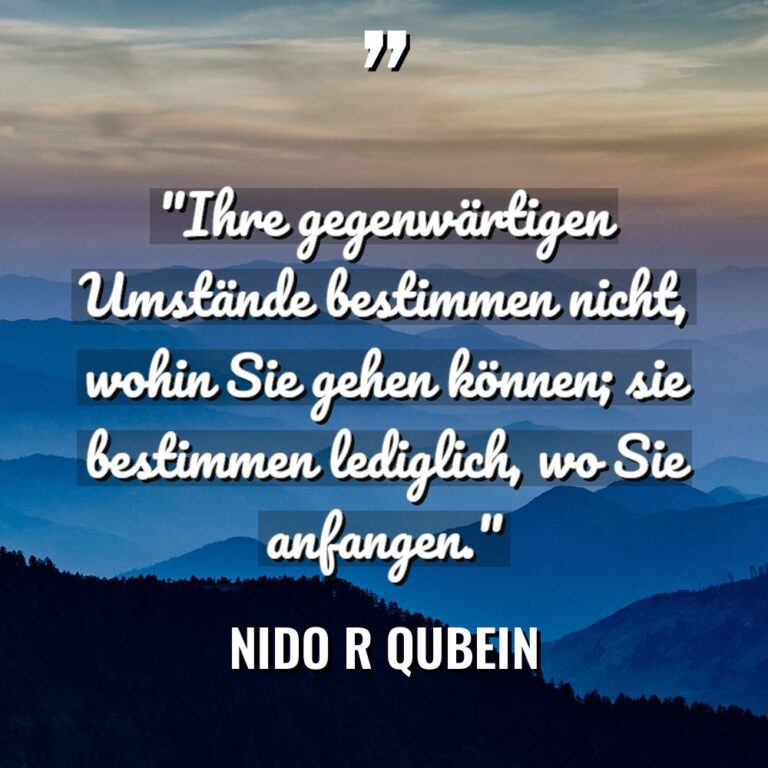„Ihre gegenwärtigen Umstände bestimmen nicht, wohin Sie gehen können; sie... - Nido R Qubein Zitate