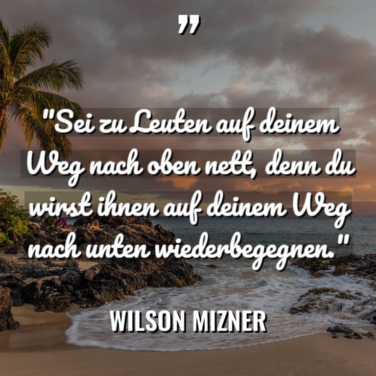 „Sei zu Leuten auf deinem Weg nach oben nett, denn... - Wilson Mizner Zitate