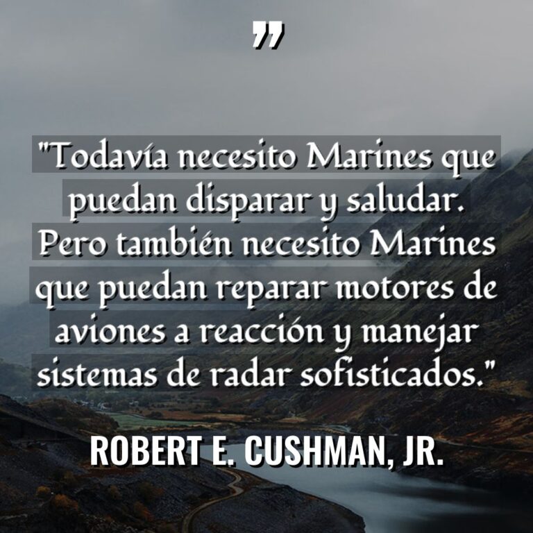 «Todavía necesito Marines que puedan disparar y saludar. Pero también... - Robert E. Cushman, Jr. Citas