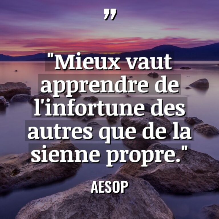« Mieux vaut apprendre de l’infortune des autres que de la... - Aesop Citations