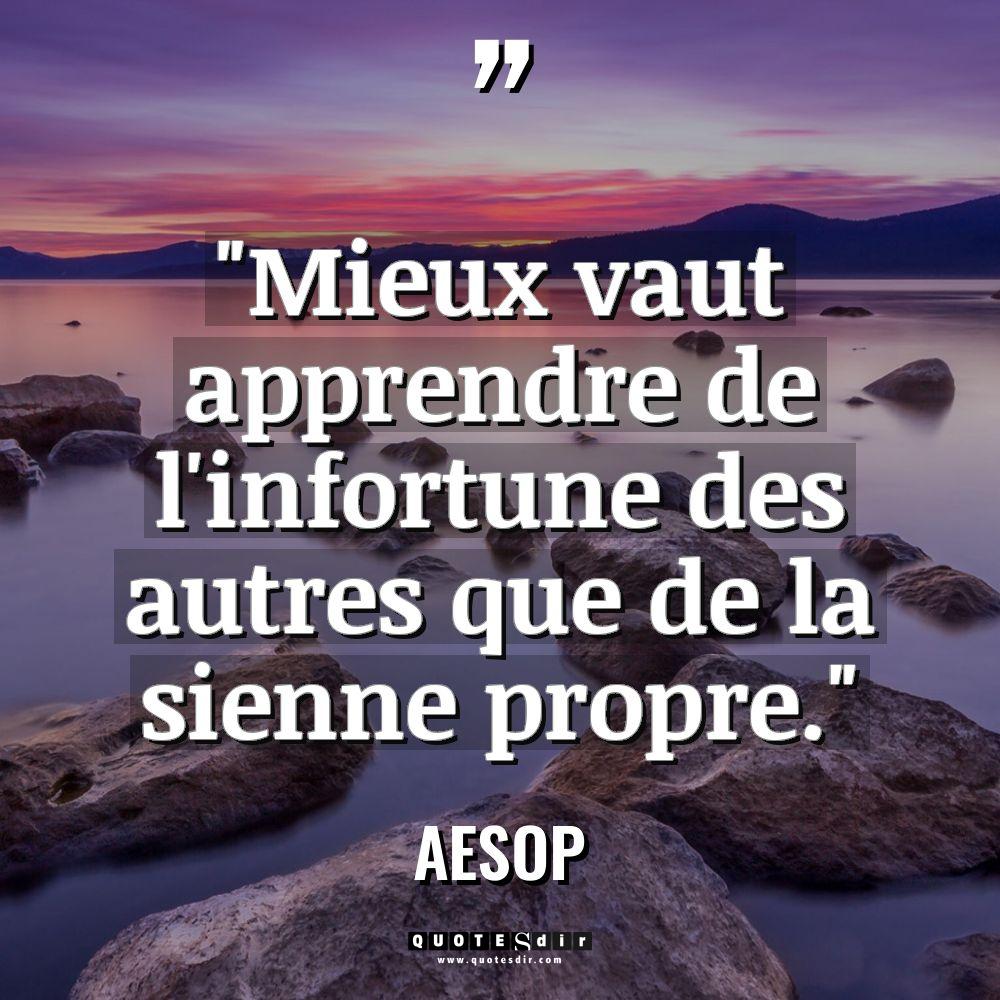 « Mieux vaut apprendre de l’infortune des autres que de la... - Aesop Citations