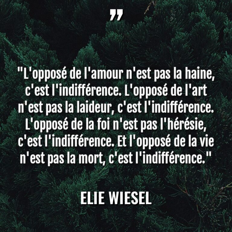 « L’opposé de l’amour n’est pas la haine, c’est l’indifférence. L’opposé... - Elie Wiesel Citations