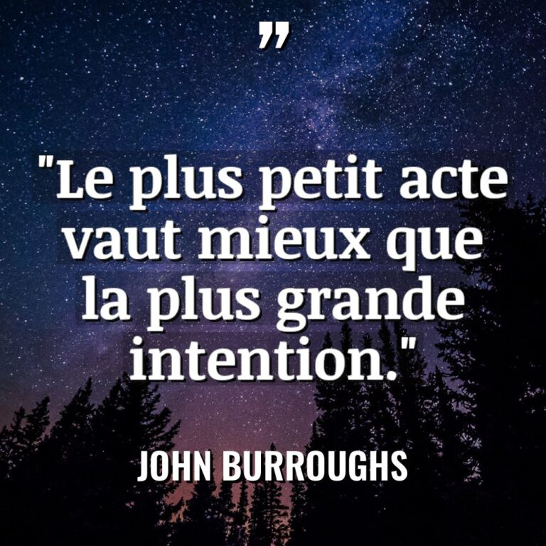 « Le plus petit acte vaut mieux que la plus grande... - John Burroughs Citations