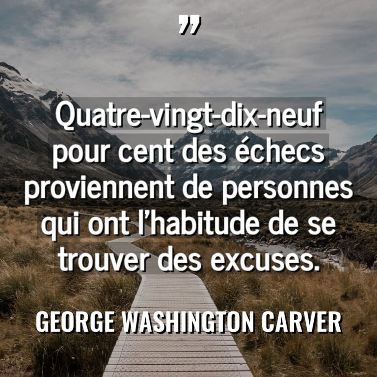 Quatre-vingt-dix-neuf pour cent des échecs proviennent de personnes qui ont... - George Washington Carver Citations