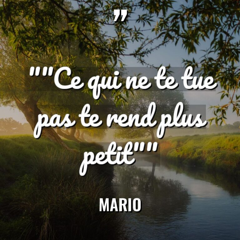«  »Ce qui ne te tue pas te rend plus petit » »... - Mario Citations