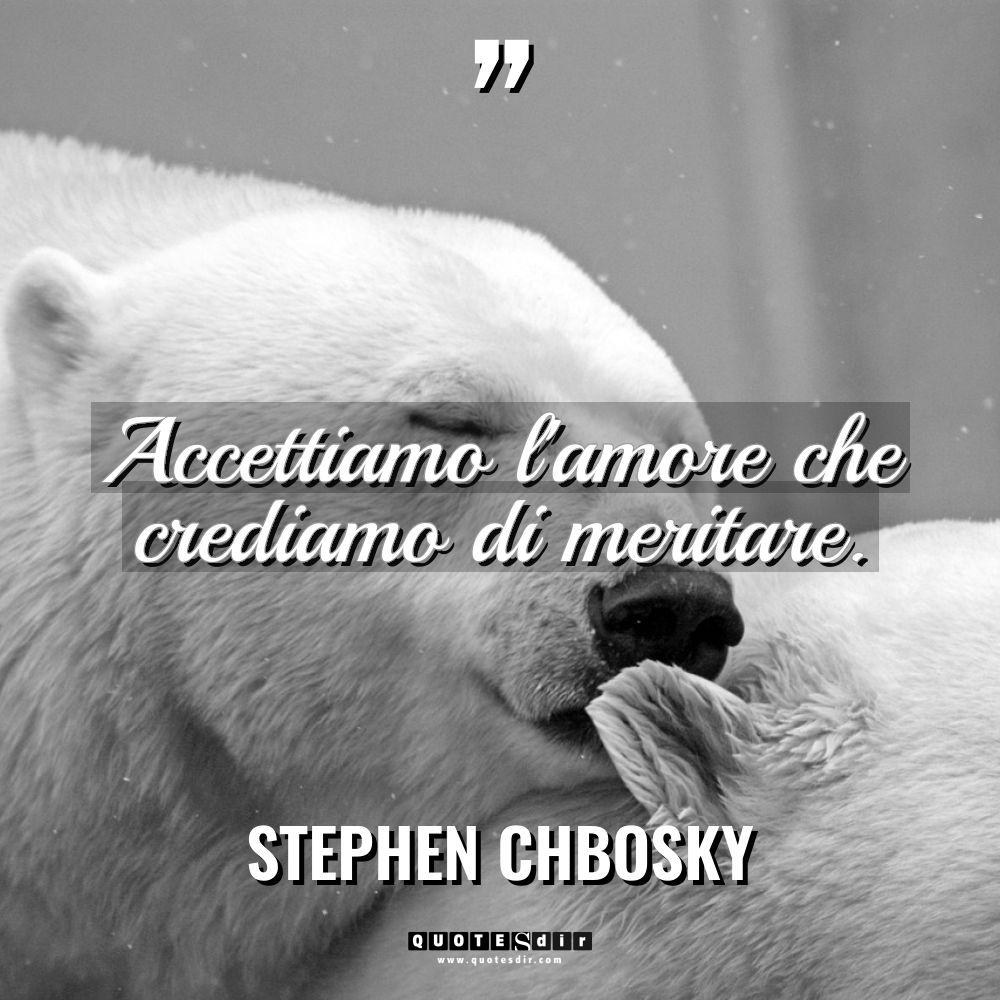 Accettiamo l’amore che crediamo di meritare. - Stephen Chbosky Citazioni