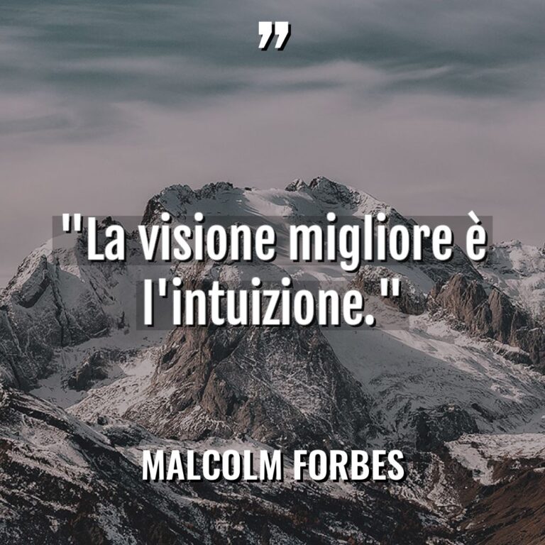 “La visione migliore è l’intuizione.” - Malcolm Forbes Citazioni