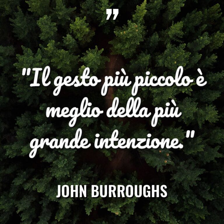 “Il gesto più piccolo è meglio della più grande intenzione.”... - John Burroughs Citazioni