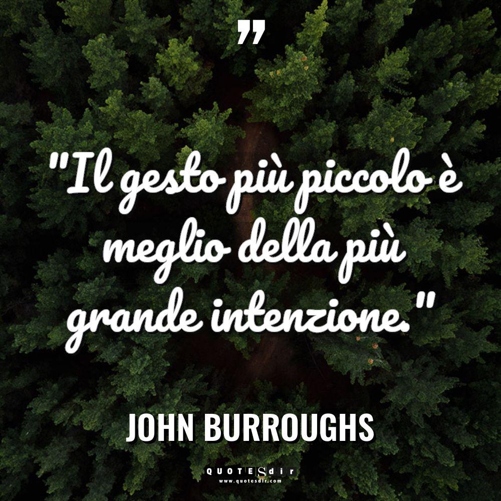 “Il gesto più piccolo è meglio della più grande intenzione.”... - John Burroughs Citazioni
