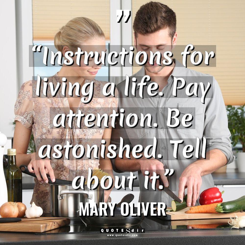 “Instructions for living a life. Pay attention. Be as