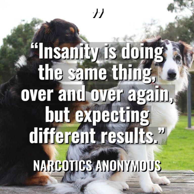 “Insanity is doing the same thing, over and over again,... - Narcotics Anonymous Quotes