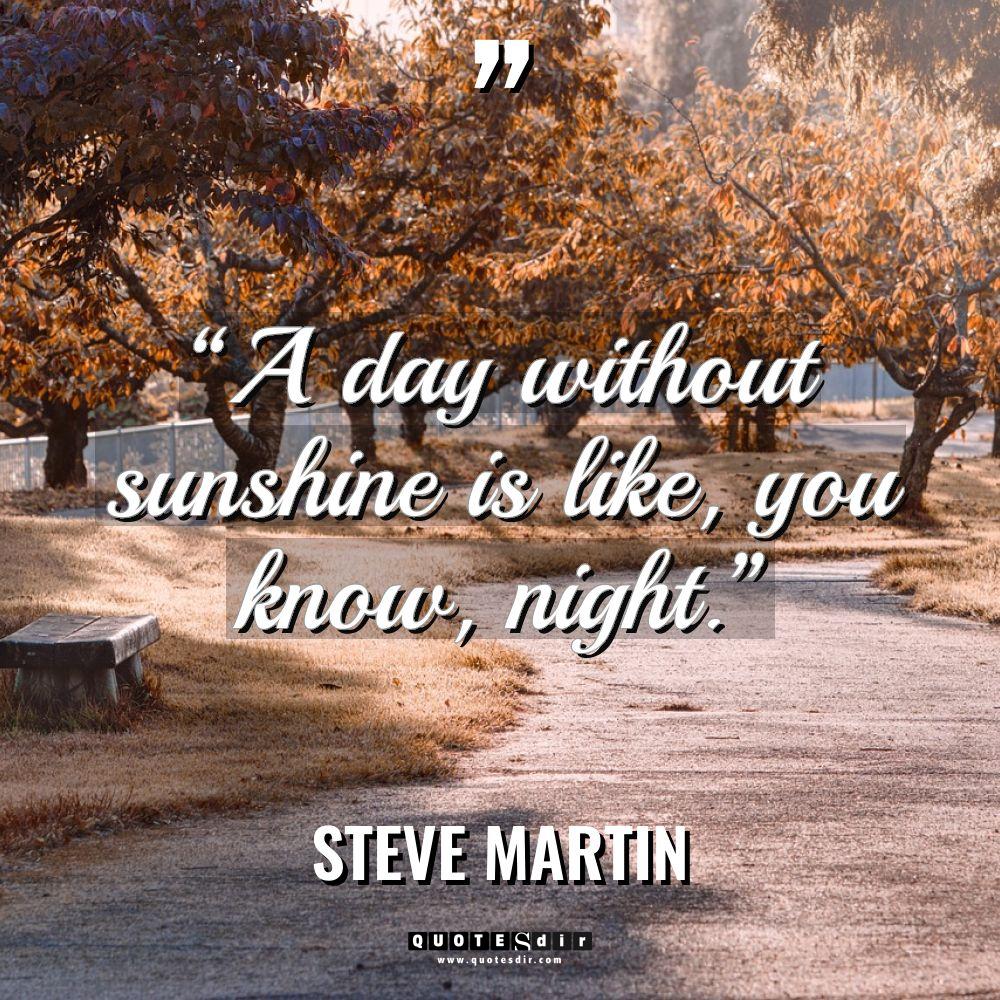 “A day without sunshine is like, you know, night.”