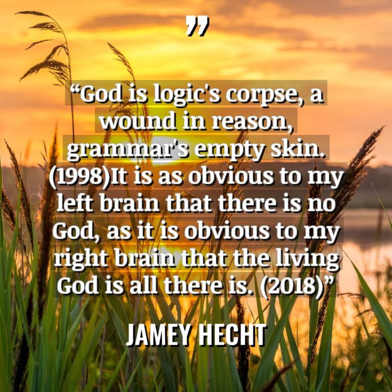 “God is logic’s corpse, a wound in reason, grammar’s empty... - Jamey Hecht Quotes