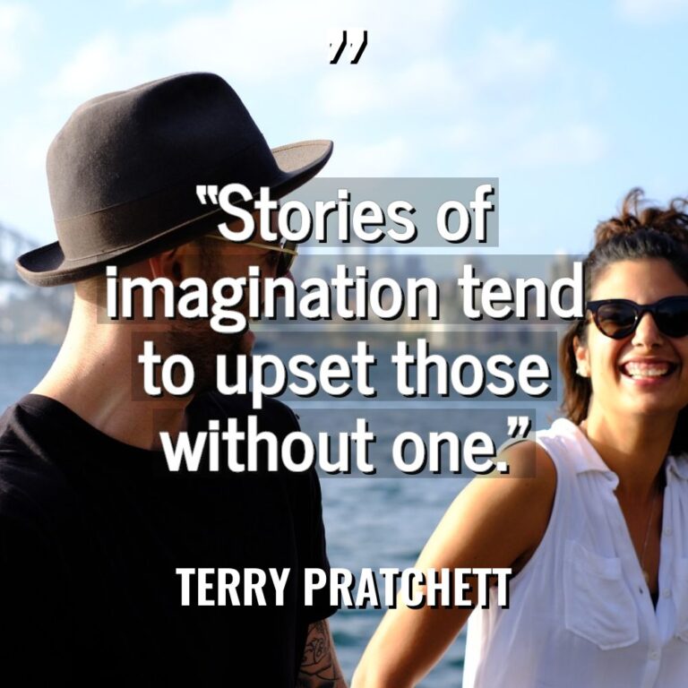 “Stories of imagination tend to upset those without one.” Warning:... - Terry Pratchett Quotes