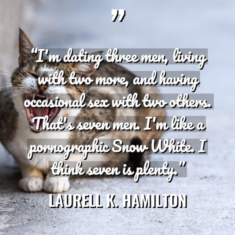 “I’m dating three men, living with two more, and having... - Laurell K. Hamilton Quotes