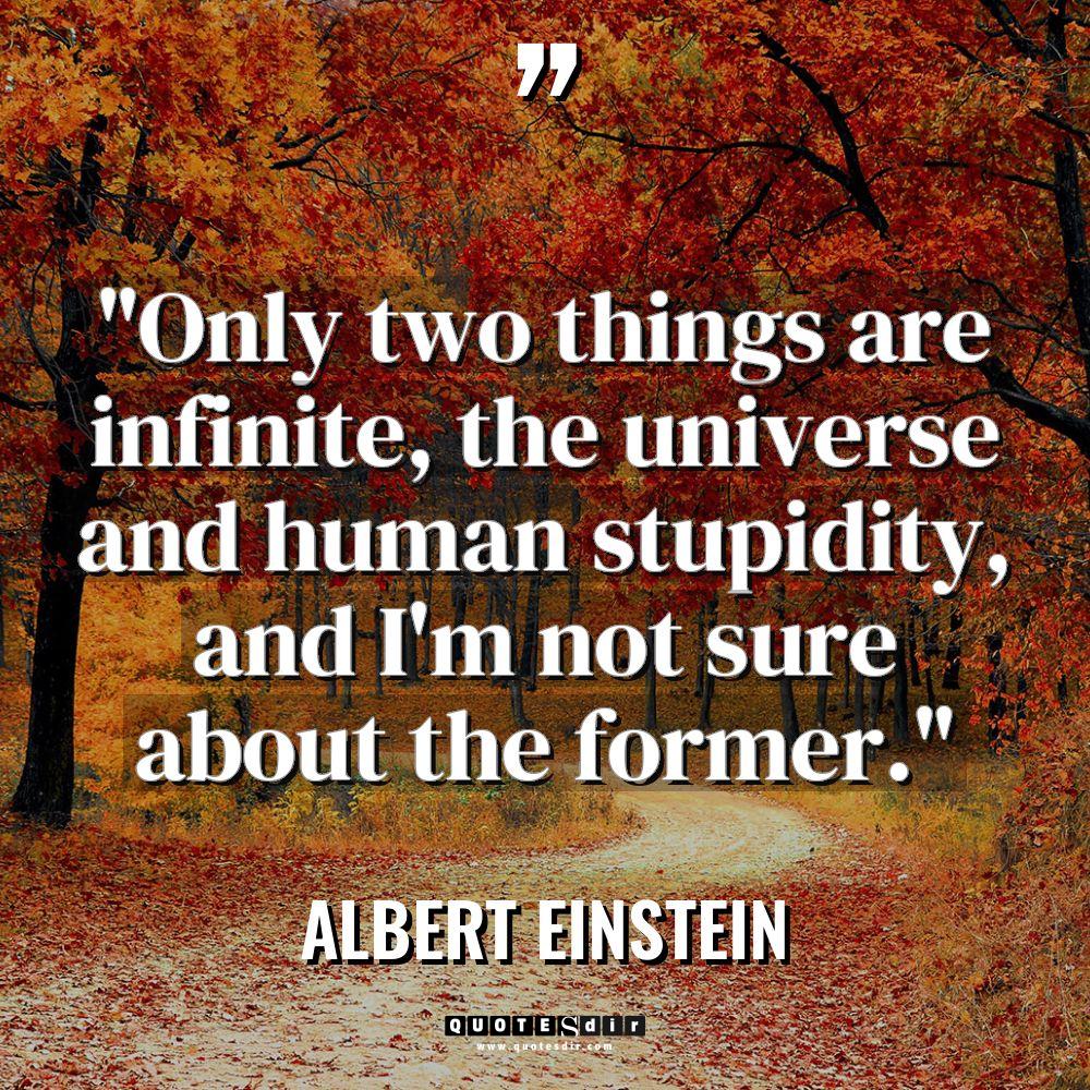 “Only two things are infinite, the universe and human stupidity,... - Albert Einstein Quotes
