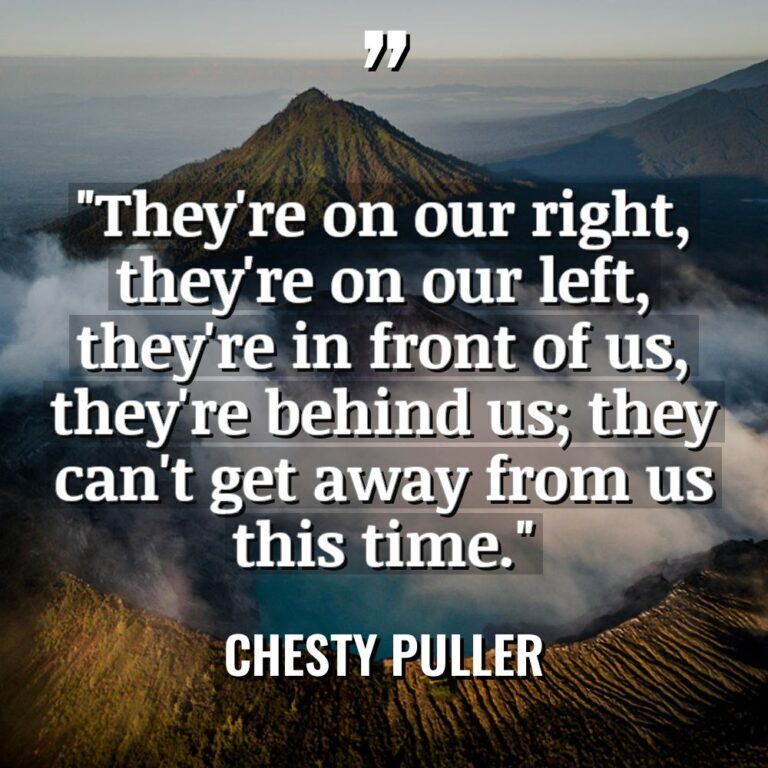 “They’re on our right, they’re on our left, they’re in... - Chesty Puller Quotes