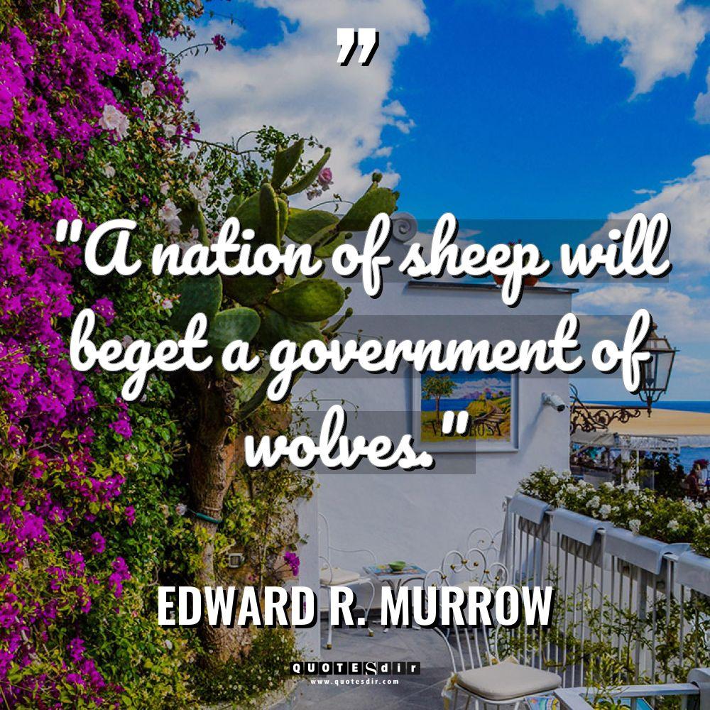 “A nation of sheep will beget a government of wolves.”... - Edward R. Murrow Quotes