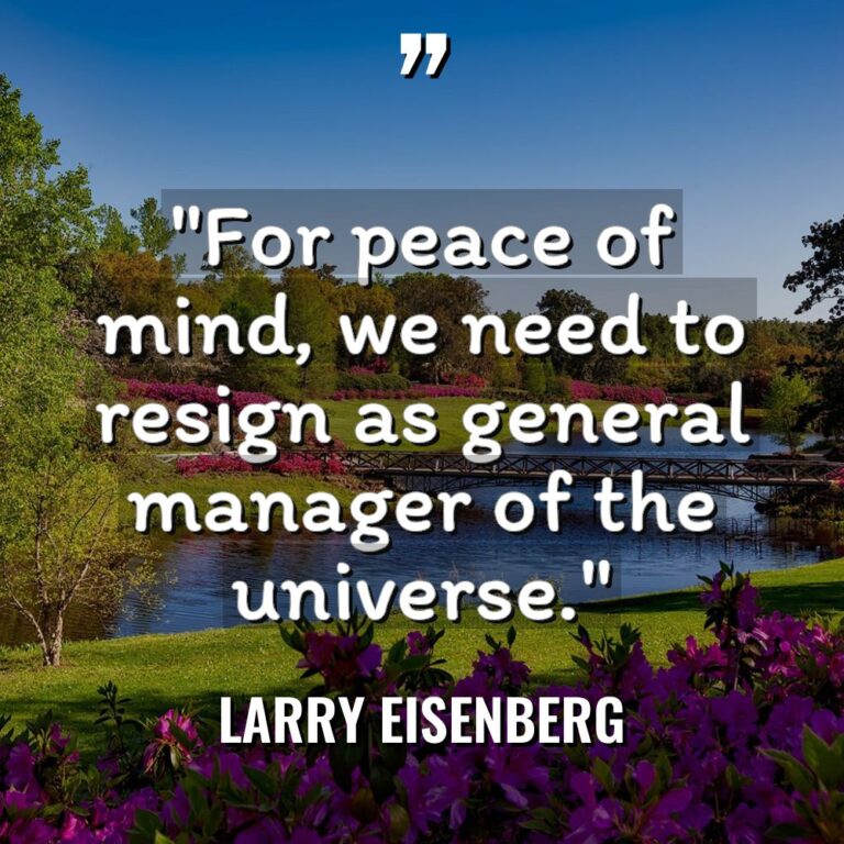 “For peace of mind, we need to resign as general... - Larry Eisenberg Quotes