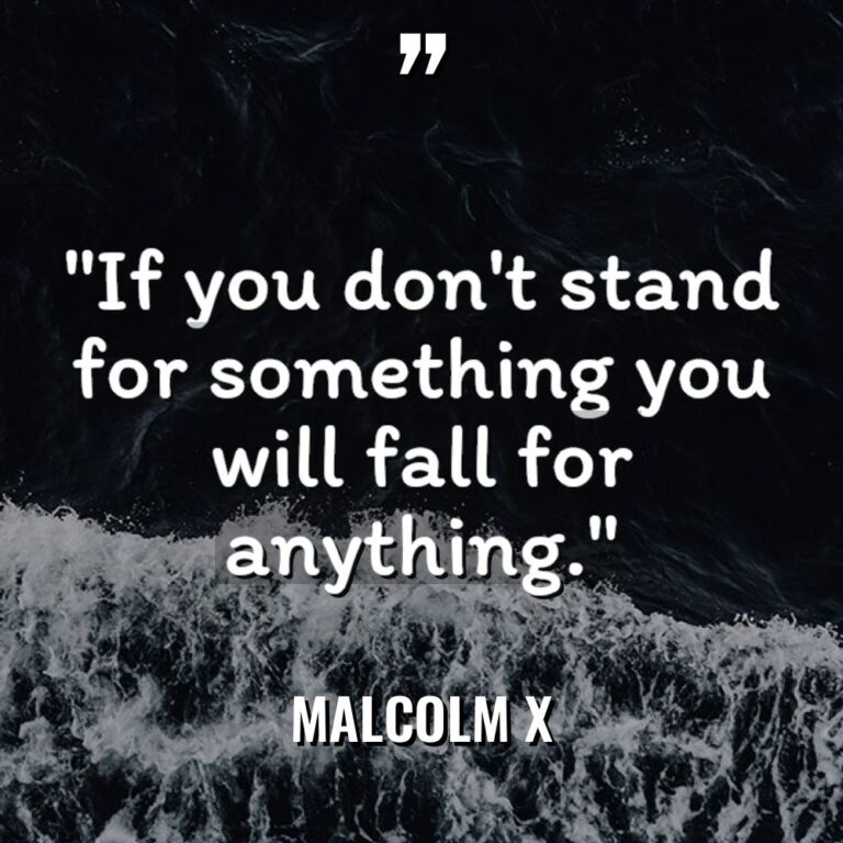 “If you don’t stand for something you will fall for... - Malcolm X Quotes