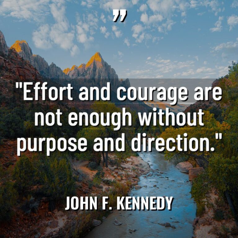 “Effort and courage are not enough without purpose and direction.” - John F. Kennedy Quotes