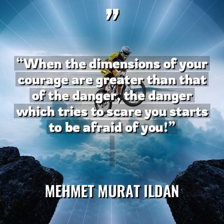“When the dimensions of your courage are greater than that... - Mehmet Murat ildan Quotes