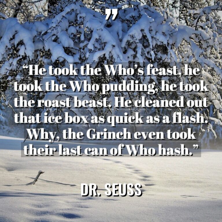 “He took the Who’s feast, he took the Who pudding,... - Dr. Seuss Quotes