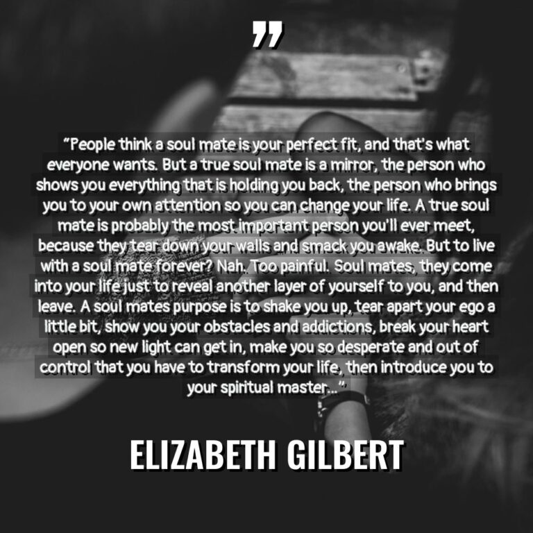 “People think a soul mate is your perfect fit, and... - Elizabeth Gilbert Quotes