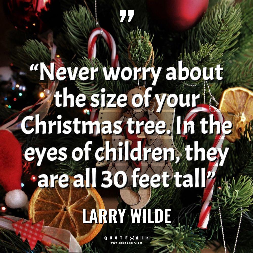 “Never worry about the size of your Christmas tree. In... - Larry Wilde Quotes