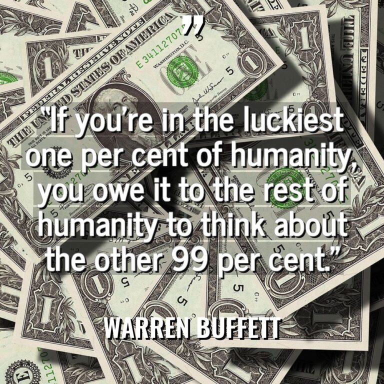 “If you’re in the luckiest one per cent of humanity,... - Warren Buffett Quotes