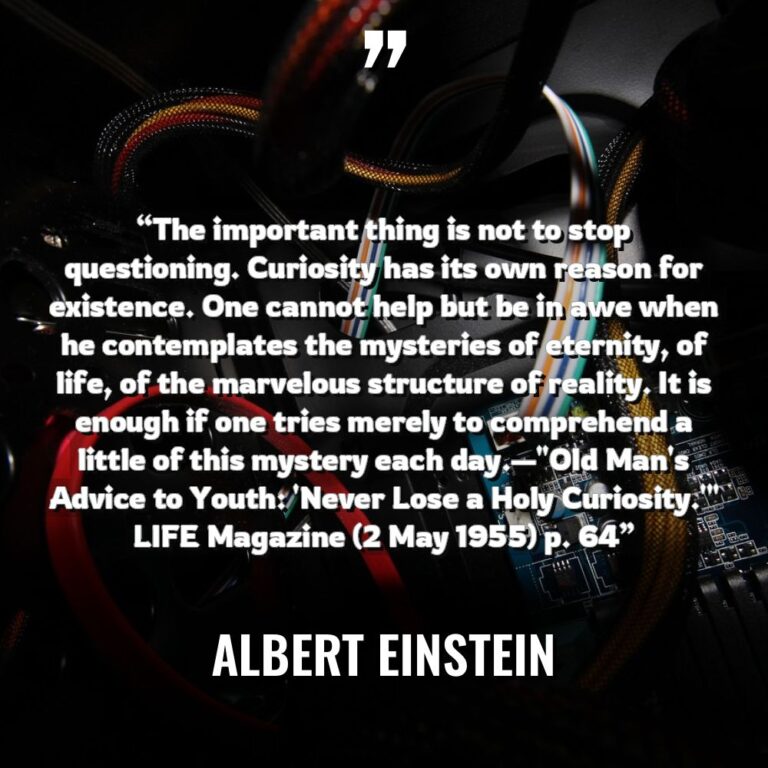 “The important thing is not to stop questioning. Curiosity has... - Albert Einstein Quotes
