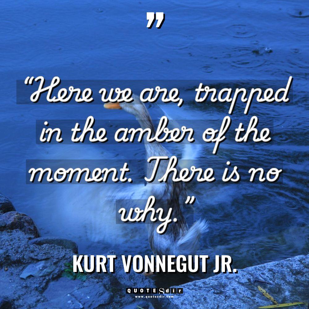 Quotes - Kurt Vonnegut Jr. - “Here we are, trapped in the amber of the moment.... “Here we are, trapped in the amber of the moment.... - Kurt Vonnegut Jr. Quotes