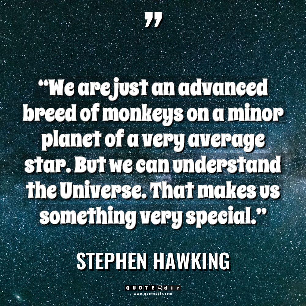 “We are just an advanced breed of monkeys on a... - Stephen Hawking Quotes