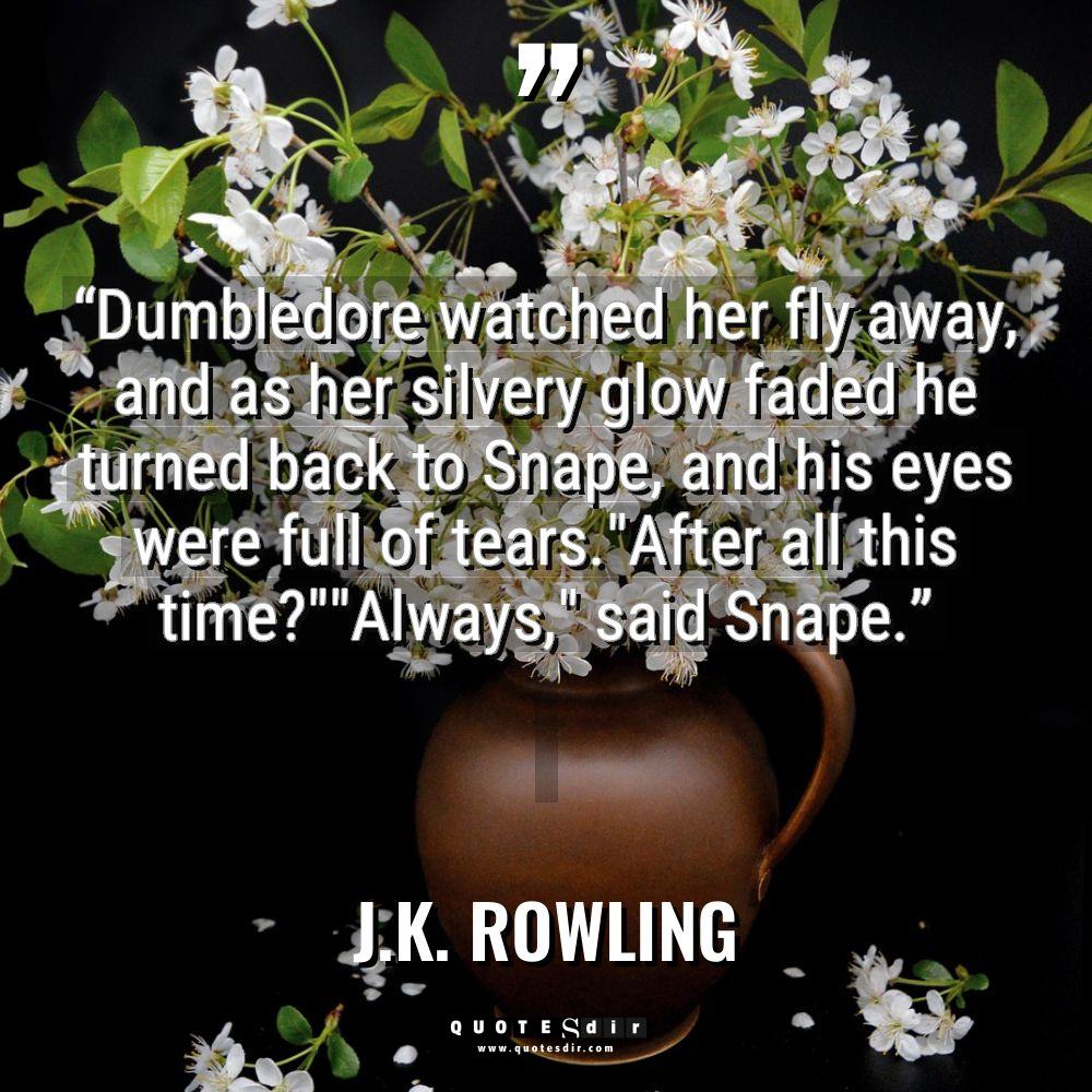 J.K. Rowling “Dumbledore watched her fly away, and as her silvery