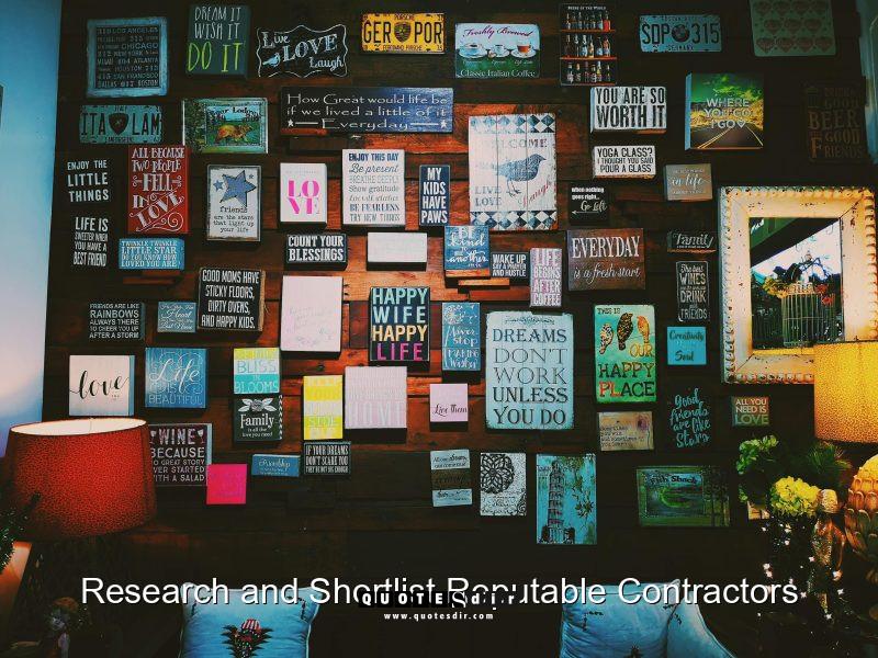 Research and Shortlist Reputable Contractors